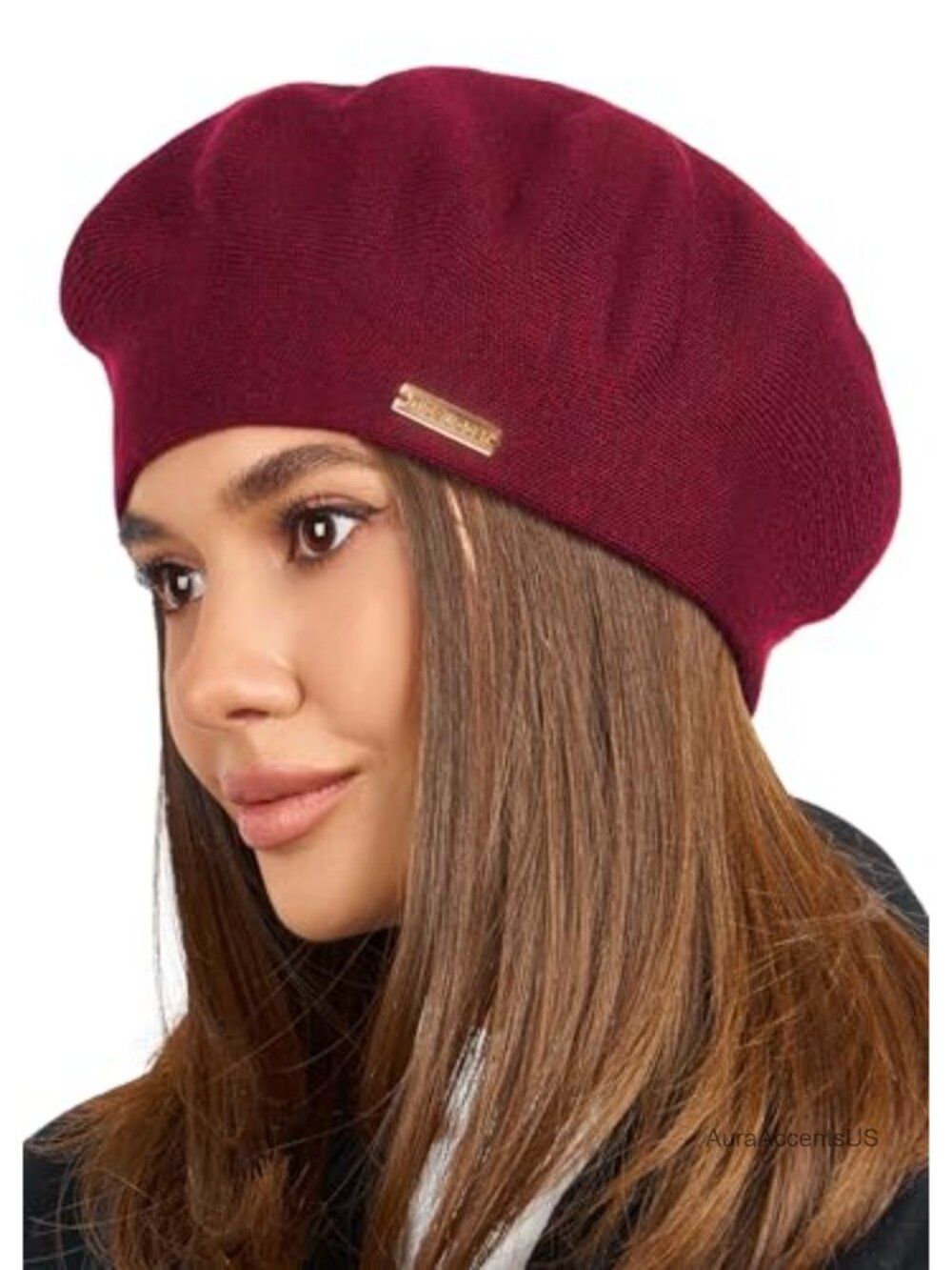 Warm Lined Wool Angora Knit Beret French Paris Hat for Women